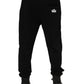 Black Cotton Crown Jogger Sweatpants Pants