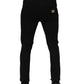 Black Viscose Drawstring Men Jogger Pants