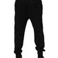 Black Cotton Drawstring Jogger Pants