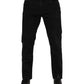 Black Cotton Logo Plaque Slim Fit Denim Jeans