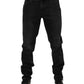 Black Cotton Logo Plaque Skinny Denim Jeans