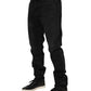Black Cotton Logo Plaque Skinny Denim Jeans