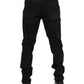 Black Cotton Logo Plaque Skinny Denim Jeans