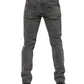 Gray Cotton Logo Plaque Denim Jeans