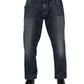 Blue Cotton Logo Plaque Slim Denim Jeans