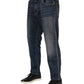 Blue Cotton Logo Plaque Slim Denim Jeans