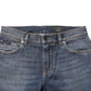 Blue Washed Skinny Logo Plaque Men Denim Jeans