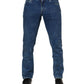 Blue Cotton Logo Plaque Denim Jeans
