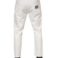 White Cotton Loose Men Denim Jeans