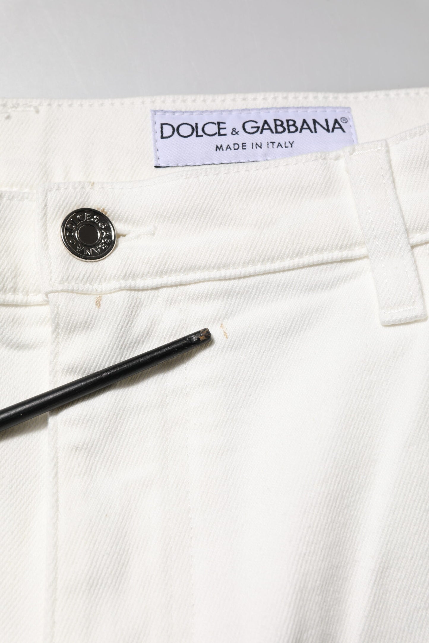 White Cotton Loose Men Denim Jeans