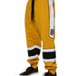 Yellow Cotton Logo Drawstring Jogger Sweatpants Pants