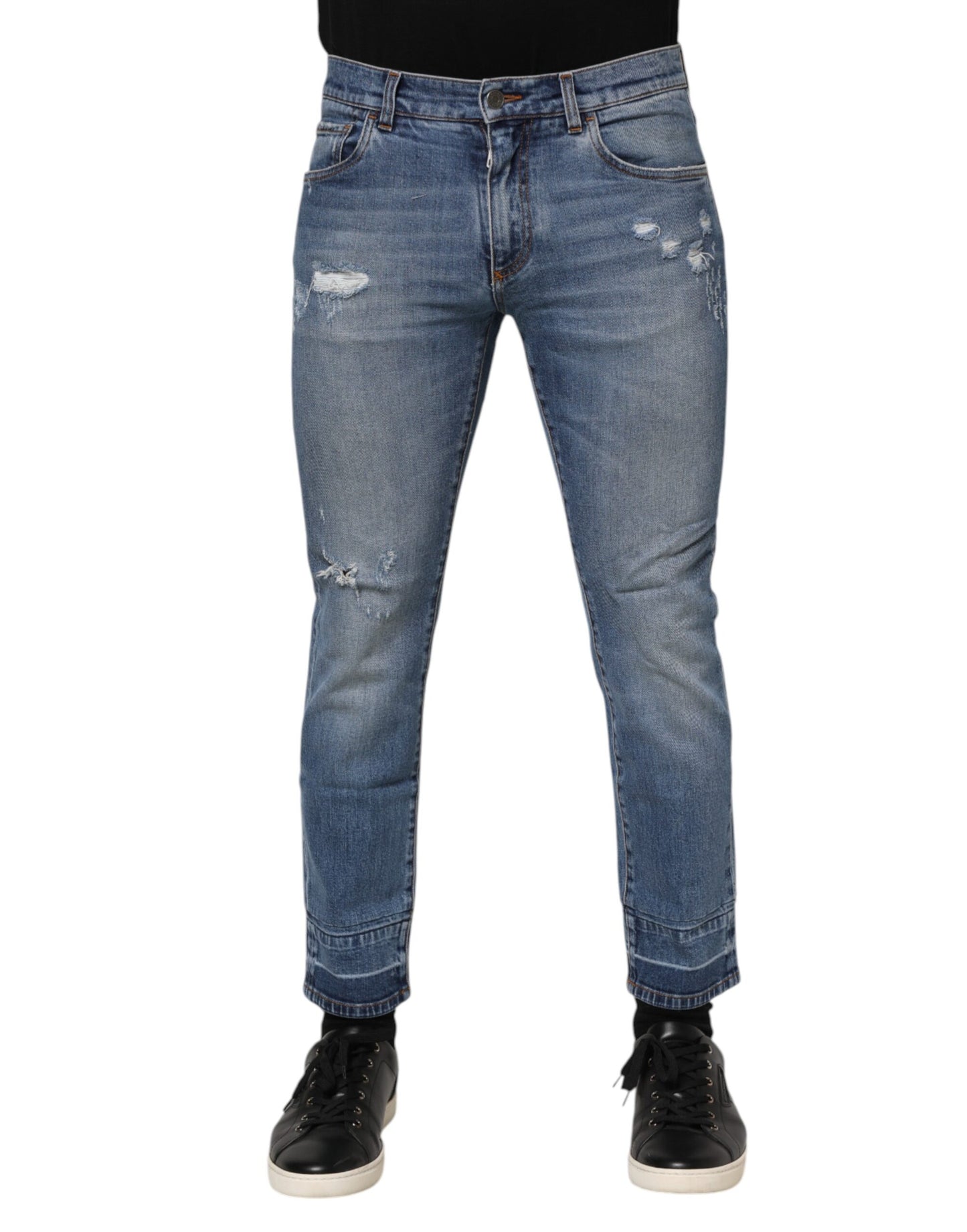 Blue Cotton Logo Plaque COMFORT Denim Jeans