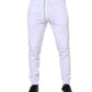 White Cotton Drawstring Jogger Pants