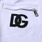 White Cotton Drawstring Jogger Pants