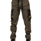 Brown Cotton Camouflage Cargo Pants