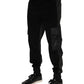 Black Cotton Cargo Men Jogger Pants