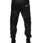 Black Cotton Cargo Men Jogger Pants
