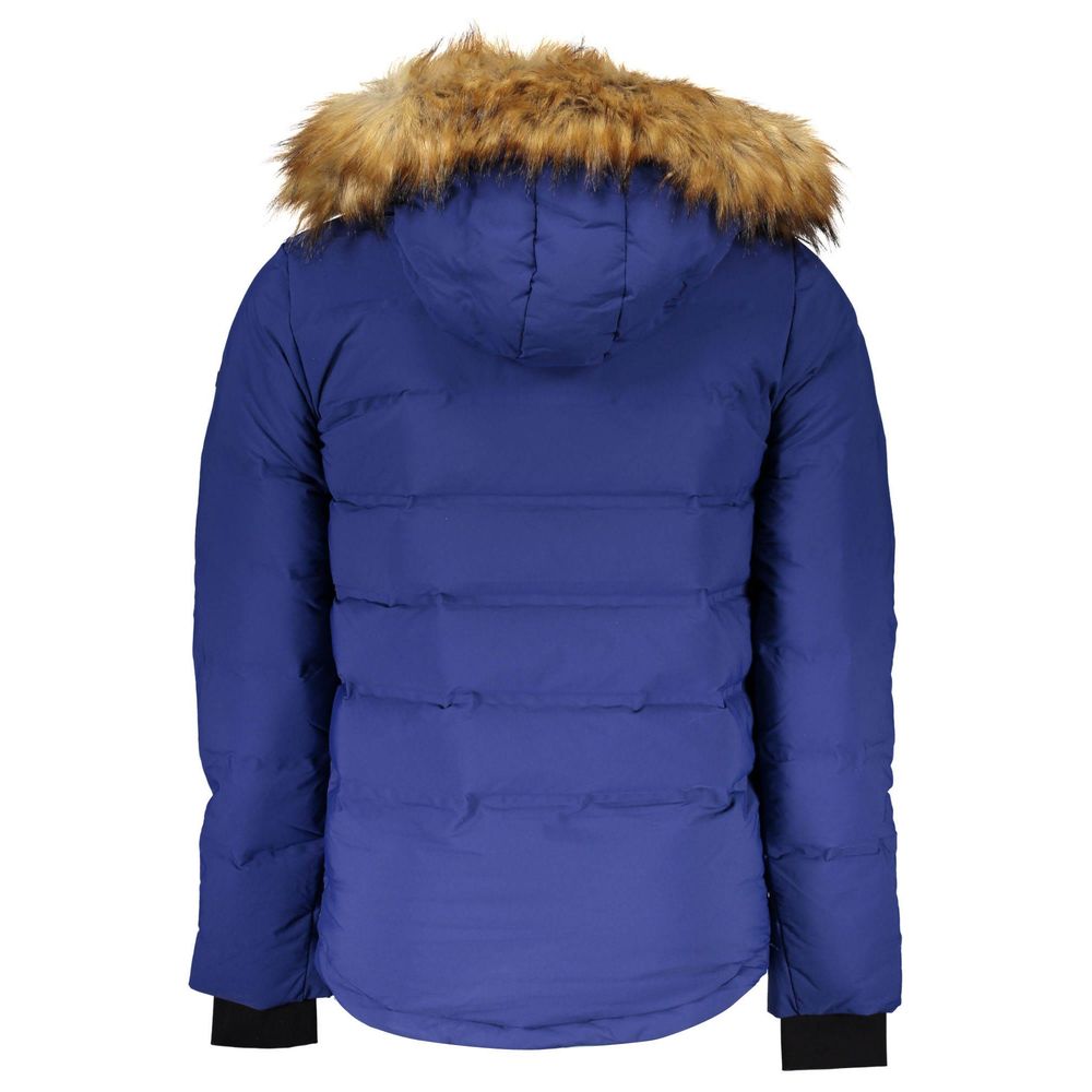 Blue Polyamide Men Jacket