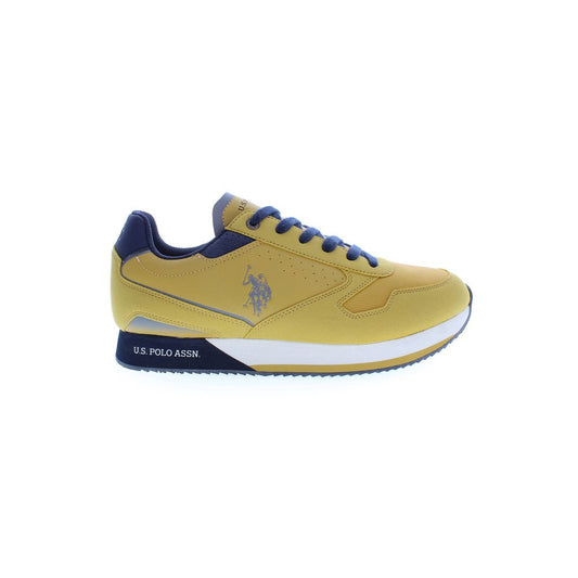 Yellow Polyester Men Sneaker
