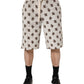 White Cotton DG Mania Print Men Bermuda Shorts