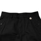 Black Cotton Knee Length Men Bermuda Shorts