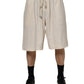 Ivory Cotton Men Bermuda Sweatshorts Shorts