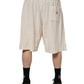Ivory Cotton Men Bermuda Sweatshorts Shorts