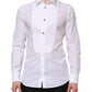 White Cotton GOLD Bib Poplin Formal Shirt
