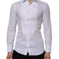 White Cotton GOLD Bib Poplin Formal Shirt