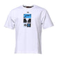 White Cotton Crew Neck Graphic Print T-shirt