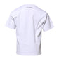 White Cotton Crew Neck Graphic Print T-shirt