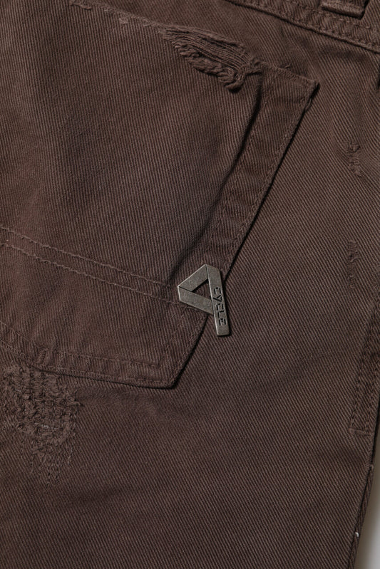 Brown Cotton Low Waist Skinny Casual Jeans