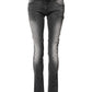 Dark Gray Cotton Slim Fit Denim Low Waist Denim Jeans