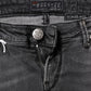 Dark Gray Cotton Slim Fit Denim Low Waist Denim Jeans