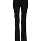 Black Cotton Stretch Flared Bootcut Denim Jeans
