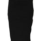 Black Polyester Pencil Cut Knee Length Skirt