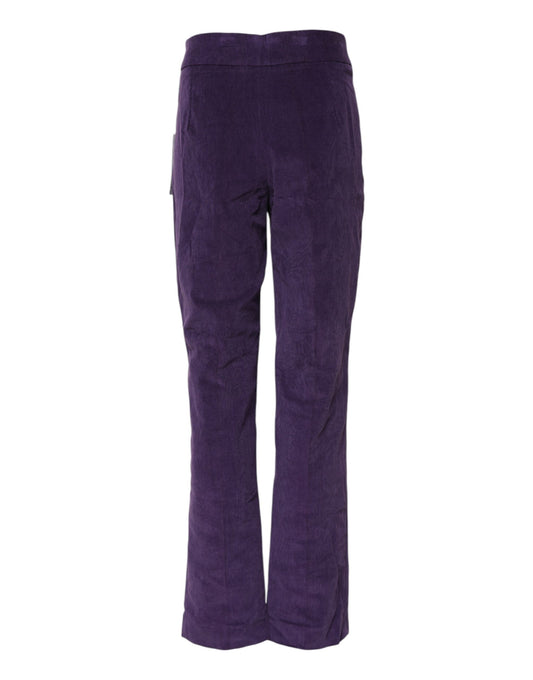 Purple High Waisted Flared Pants