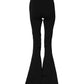 Black Polyester High Waisted Flared Pants
