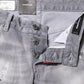 Gray Washed Mid Waist Tapered Denim Jeans
