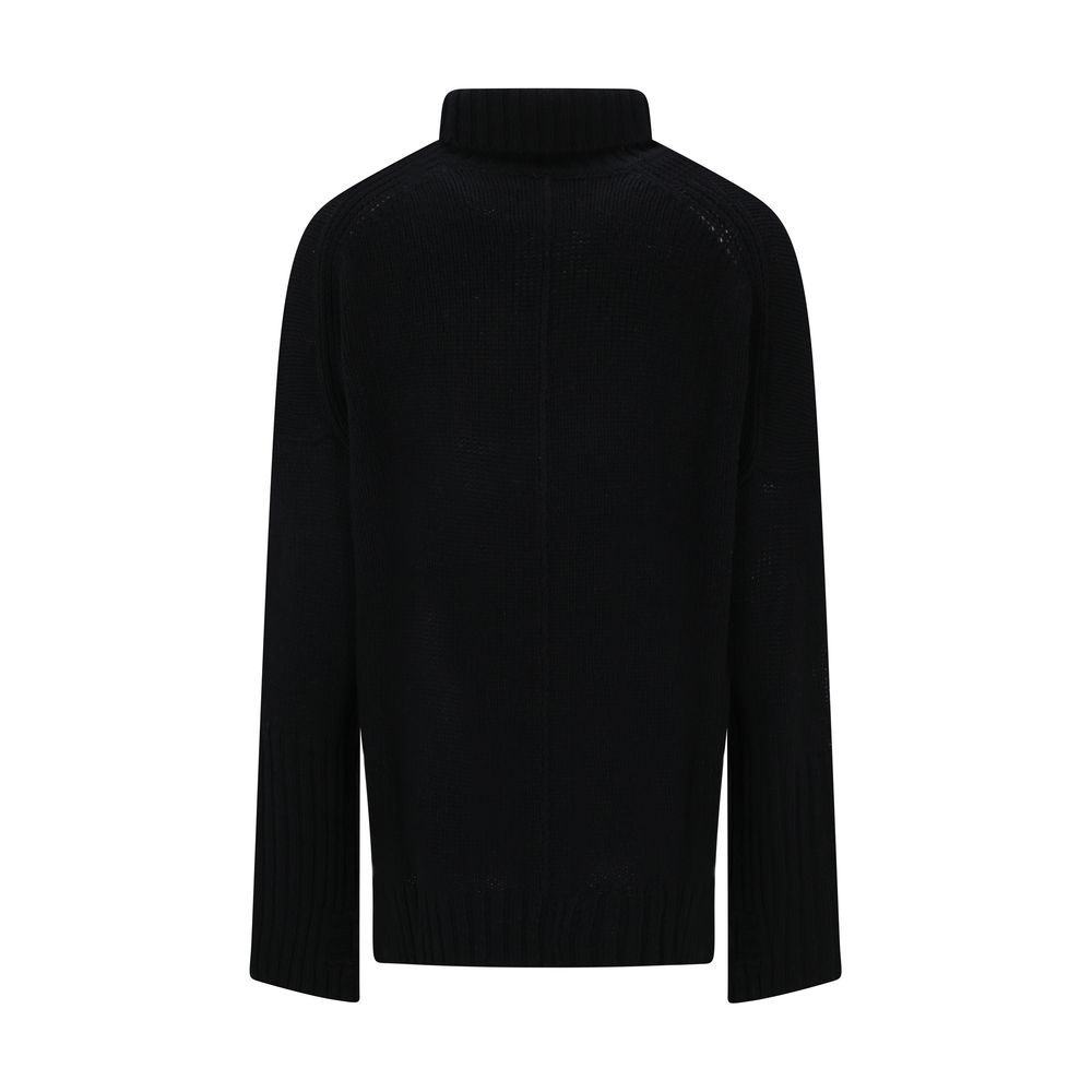 Black Merino Wool Sweatshirt
