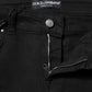 Black Cotton Skinny Mid Waist Denim Jeans