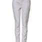 White Cotton Mid Waisted Women Denim Jeans