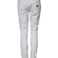 White Cotton Mid Waisted Women Denim Jeans