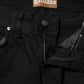 Black Cotton Mid Waist Tapered Denim Jeans