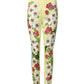 Yellow Silk Floral Leggings Pants
