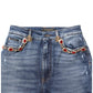 Blue Rhinestone Embellished Denim Jeans