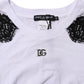 White Floral Lace DG Detailing Top T-shirt