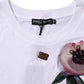 White Floral Lace DG Detailing Cropped T-shirt