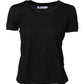 Black Cotton Short Sleeves Round Neck T-shirt