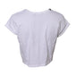 White Cotton Short Sleeves Cropped T-shirt